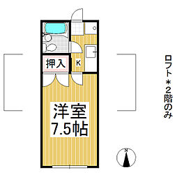 アップルコート上田 1Kの間取図画像