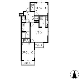 シンデンツインズ 3Kの間取図画像
