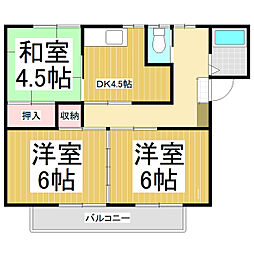 古里ハイツ 3DKの間取図画像