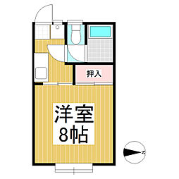 ホワイトハウス 1Kの間取図画像