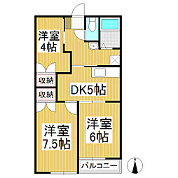 ロイヤルレジデンス六ツ暮 3DKの間取図画像