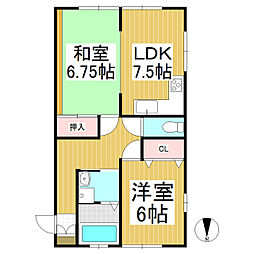 chocolat 2DKの間取図画像