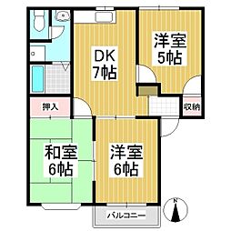 シェーナー・ヴァルトB 3DKの間取図画像
