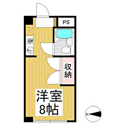 ガーデンヒルズ常田 ワンルームの間取図画像
