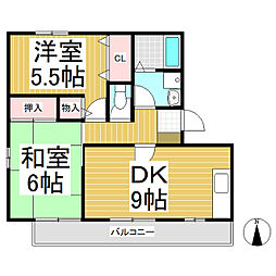 ST・グリーンライフヨコヤA 2DKの間取図画像