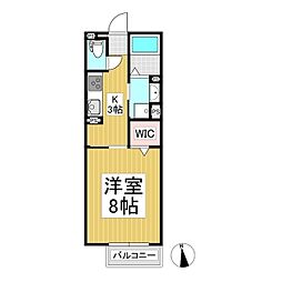 グランドールY 1Kの間取図画像