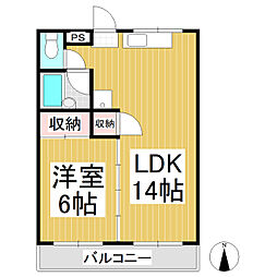 メゾン・ド・ショコラ 1LDKの間取図画像