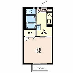フレグランスさとみ 1Kの間取図画像