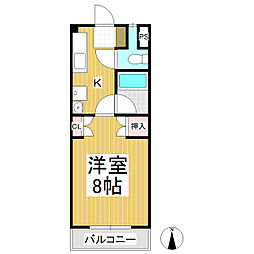 ラ・ヴィ・アン・ローズ・2 1Kの間取図画像