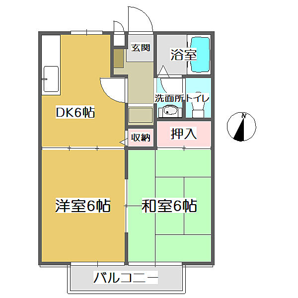 サンライフ友　Ｃ 102｜広島県福山市千田町3丁目(賃貸アパート2DK・1階・40.92㎡)の写真 その2