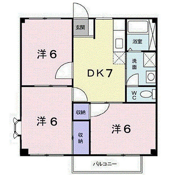 広島県福山市瀬戸町大字地頭分(賃貸アパート3DK・1階・52.99㎡)の写真 その2