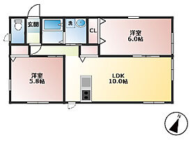 stella cadente 101 ｜ 広島県福山市神辺町字道上1106-4（賃貸アパート2LDK・1階・53.97㎡） その2