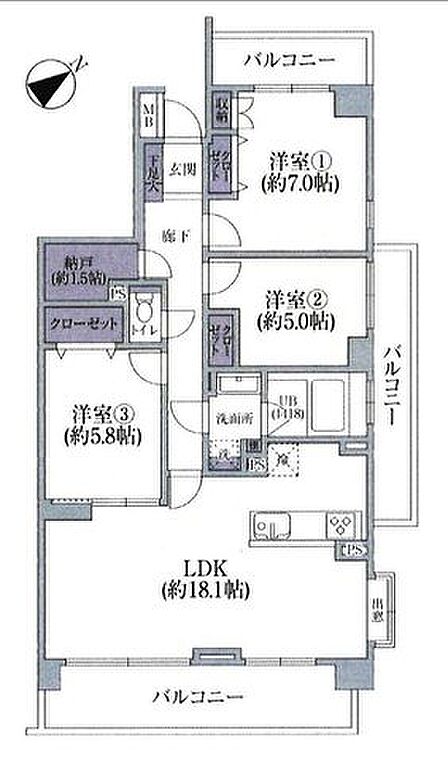 納戸1.5帖もあります