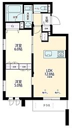川崎市多摩区登戸マンション 2LDKの間取図画像
