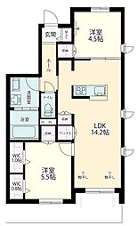 フォレ オリヴィエ 2LDKの間取図画像