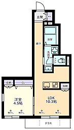 COCORO61113 1LDKの間取図画像