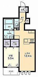 maisonAlice 1LDKの間取図画像
