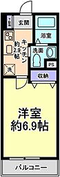 コーポK 1Kの間取図画像