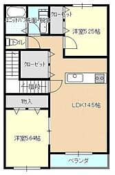 メゾンフレーズ 2LDKの間取り