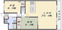 パークヒルズ天水 2LDKの間取図画像