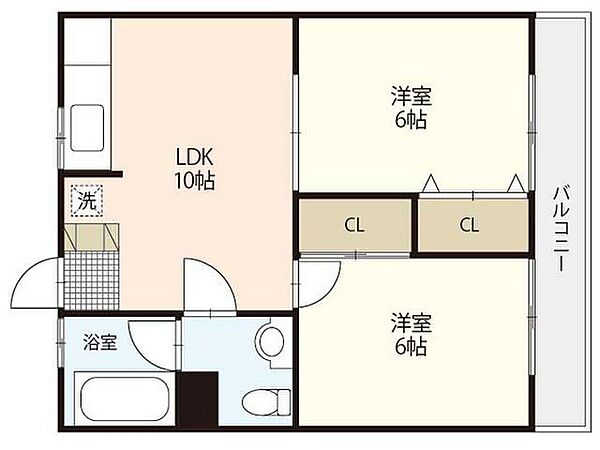 石光ビル ｜広島県広島市東区牛田東2丁目(賃貸マンション2LDK・3階・55.00㎡)の写真 その2