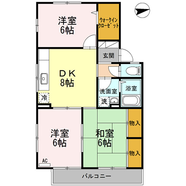 シャルム梶本弐番館 ｜広島県広島市佐伯区八幡5丁目(賃貸アパート3DK・2階・59.00㎡)の写真 その2