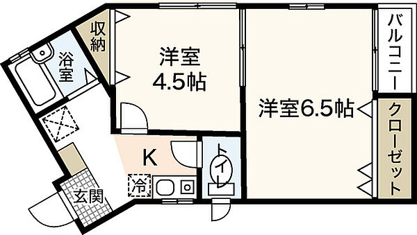 広島県廿日市市山陽園(賃貸アパート2K・1階・35.00㎡)の写真 その2