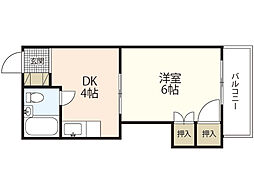 タカスハイツ 5階1Kの間取り