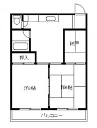 亀谷ビル 2階2SDKの間取り