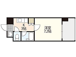 JR山陽本線 横川駅 徒歩6分の賃貸マンション 2階1Kの間取り
