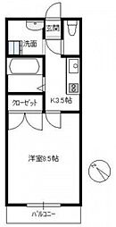 第3間下ビル 1Kの間取図画像