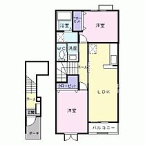 プランタンB  ｜ 広島県広島市安佐南区伴東2丁目（賃貸アパート2LDK・2階・57.02㎡） その2