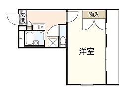 レオパレスレインボー2 1Kの間取図画像