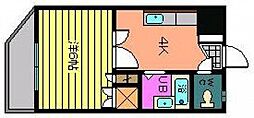 ベルコート藤井 2階1Kの間取り