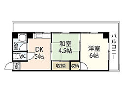 ファミリー希美香 5階2DKの間取り