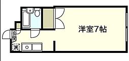 リバージュ山下 1Kの間取図画像