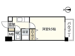 パラーシオ 4階1Kの間取り