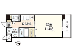 コートカメリア 1Kの間取図画像