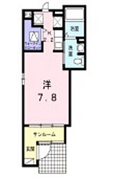 グラース・エム 1階1Kの間取り