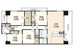 シティブリッジ西原 10階4LDKの間取り