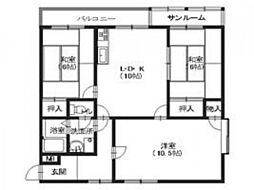 第一加登コーポラス 2階3LDKの間取り