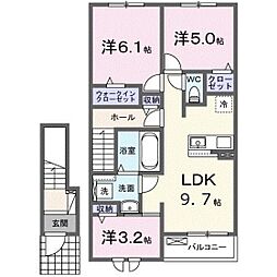 ブリックフォレスト 2階3LDKの間取り