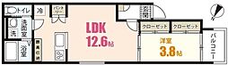 Ｄｅｌｉｃａ祇園新橋北 1階1LDKの間取り