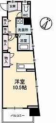 シティーコート上幟町 7階ワンルームの間取り