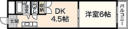 北川ビル 1DKの間取図画像