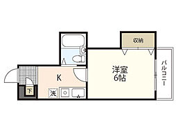 IBビル・2 1Kの間取図画像