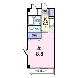 セソン升本 1Kの間取図画像