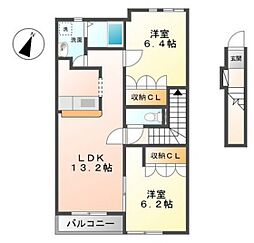 ミラドールマエダ 2LDKの間取図画像