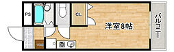 ポムドピン中央 ワンルームの間取図画像