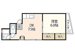 高橋ビル 1DKの間取図画像